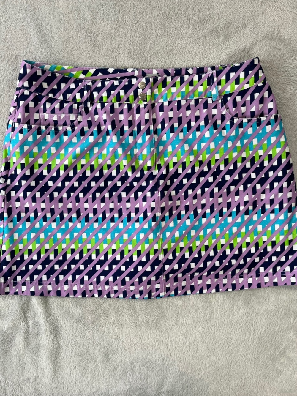 Slazenger Abstract Colorful Golf Skort sz 8 Pickleball Tennis Walking Casual EUC